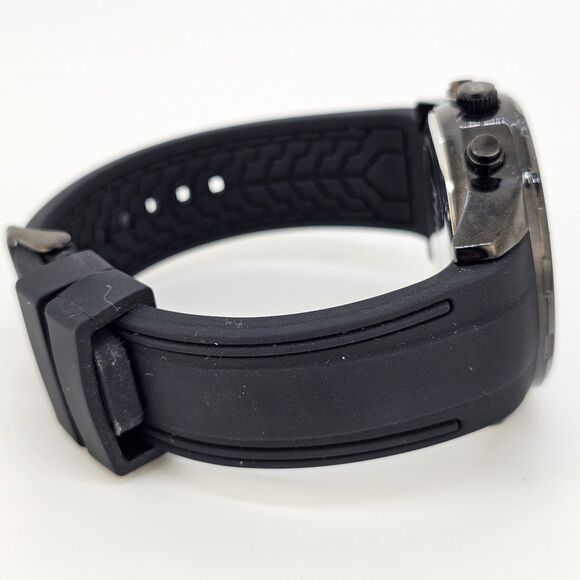 Kenneth Cole Reaction Men's Ana-Digi Watch Black Dial Plastic Strap New Battery - Picture 9 of 14